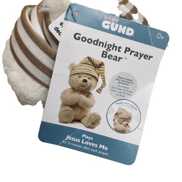 Gund Animated Goodnight Prayer Bear 15" Plush Stuffed Animal With Sound Music - Picture 8 of 11